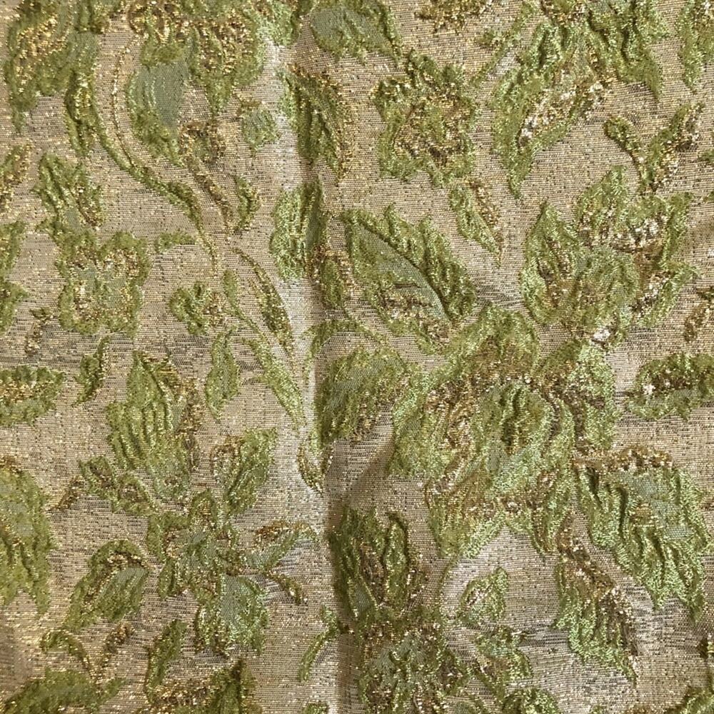 Elegant Green Brocade Sleeveless Dress with Matching Jacket - Picture 10 of 10